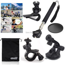 6in1 Gopro Accessries Bundle Kit for Action Sports Cameras Monopod + Car Suction mount +  Bike Handlebar Holder 2024 - buy cheap