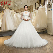 Q-021 Vestido De Noiva White Wedding Dress Custom Made Romantic Princess Tulle Bride Dresses Lace Sequins Wedding Dress 2024 - buy cheap