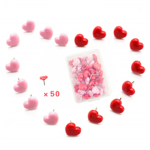 50Pcs Mini Pink Red Heart Push Pins Cute Heart-shaped Push Pin Thumbtack For School Office Supplies Kids Decorative Drawing Pins 2024 - buy cheap