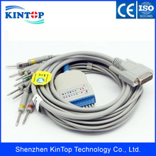 Cable de Monitor para pacientes Nihon Kohden de una pieza ECG EKG, Compatible con cables de plomo AHA Din3.0, resistencia de 20k con certificado CE 2024 - compra barato