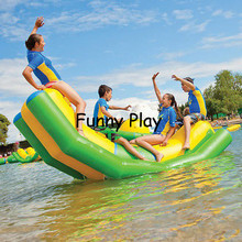 inflatable water totter,inflatable water seesaw,inflatable seesaw for kids single line double lines rocker play games 2024 - buy cheap