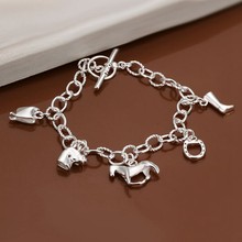 Free Shipping Wholesale silver bracelet, 925 fashion silver plated jewelry Horse Hoof Bracelet /OVEYQXPB TZCFYUXT 2024 - buy cheap