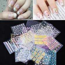 New 10 Sheets 3D Design Manicure Tips Decal Decoration Multi-type Nail Art Water Transfer Stickers 2024 - buy cheap
