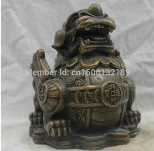 Ym 314 cultura popular chinesa artesanal em bronze estátua fu cachorro leão escultura kirin 2024 - compre barato