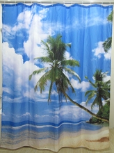 Cortina de ducha de diseño de árbol de playa de arena de alta calidad cortina de baño 3D Cortina de ducha de tela de poliéster impermeable 180x180cm 2024 - compra barato