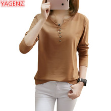 YAGENZ-Camiseta de manga larga para mujer, Tops de talla grande 5XL, camiseta informal holgada para mujer, camiseta de estudiantes 908 2024 - compra barato