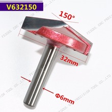 6mm*32mm*150Degree-1pcs,Free shipping CNC Engraving Woodworking Milling Cutter,Tungsten Solid carbide End Mill,3D V Router Bit 2024 - buy cheap