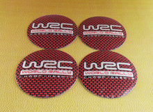 Wrc capa para centro da roda de carro, emblema 4 x fibra de carbono vermelho para tuning de carro 56mm 2024 - compre barato