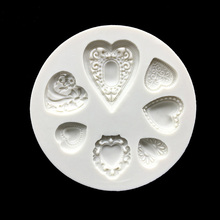 7 силиконовая форма-сердце сахарные печенья Форма для выпечки шоколада 2024 - купить недорого