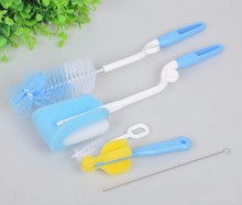 5pcs/set baby bottle brush feeding nipple straw mother kids products accessories brand sponge plastic glass milk water newborn 2024 - buy cheap