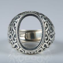 Real 925 Sterling Silver Engagement Semi Mount Ring 13x18mm Oval Cabochon Vintage Wholesale Wedding Anniversary Party Jewelry 2024 - buy cheap