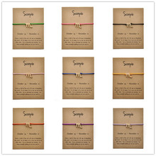 Message Card Fashion Jewelry 12 Constellation Zodiac Scorpio Rope Chain Bracelet Bangles For Women Birthday Gift 2024 - buy cheap