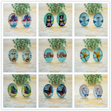 10PCS/lot Mixed oval 18x25mm Glass Cabochon for making charms key chain earrings necklace pins bookmark bracelet craft Supply 2024 - buy cheap