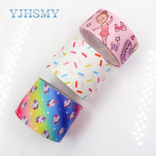 YJHSMY,G-18815-947,25 mm/38 mm 5 Yards Cartoon Ribbons Thermal transfer Printed grosgrain Wedding Accessories DIY material 2024 - buy cheap