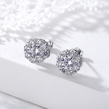 New Style white zircon earring Korean Elegant Gorgeous Sparking Rhinestone Zircon Round Stud Earrings Jewelry gift 2024 - buy cheap