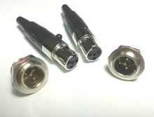 1pcs  Mini xlr 4 pin female Audio Microphone connector +1pcs Mini xlr 4 pin chassis mount 2024 - buy cheap
