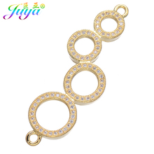 Juya DIY Bracelets Earrings Making Findings Supplies Micro Pave Zircon 2 Loops Circles Flower Animal Charm Connectors Material 2024 - buy cheap