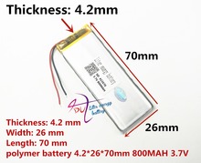 Лучший размер батареи 422670 3,7 V 800mah литий-полимерный аккумулятор с защитной платой для MP4 MP5 GSP цифровой продукт Fre 2024 - купить недорого