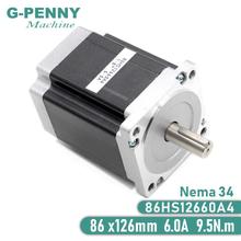 NEMA 34 Stepper Motor 86X126mm 9.5N.m 6A D14mm 1350Oz-in NEMA34 CNC Stepping Motor for CNC Engraving Milling Machine 3D printer 2024 - buy cheap
