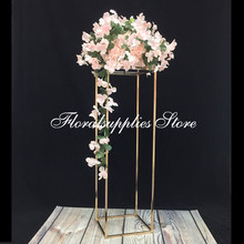10PCS 80 cm Tall Gold Flower Vase Floor Vases Column Stand Metal Wedding Centerpiece Flower Rack For Event Party Decoration 2024 - buy cheap
