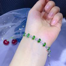 new style elegant clear green diopside gemstone bracelet for women with silver jewelry 2024 - buy cheap