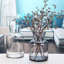 Jarrón con adorno floral de vidrio para decoración del hogar, jarrón de mesa moderno para arreglos de flores, florero para sala de estar 2024 - compra barato