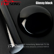 10/20/30/40/50/60x152CM Glossy Black vinyl film for car wrapping with air free bubbles glossy black car sticker car decoration 2024 - buy cheap