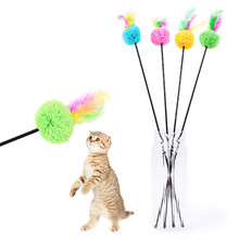 Cat Toys Kitten Cat Teaser Interactive Toy Rod with Bell and Feather Gatos Productos Jouet de chat 2024 - buy cheap