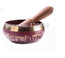 Tibetan Copper Crafted Gold wonderful Chakra Singing Bowl Meditation 8cm 2024 - buy cheap