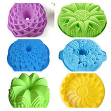 Silicone Big Cake Molds Flower Crown Shape Cake Bakeware Baking Tools 3D Bread Pastry Mould Pizza Pan DIY Birthday Wedding Party 2024 - buy cheap