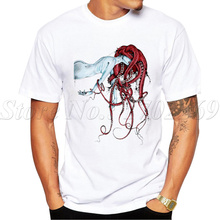 2019 Hot Sales New Fashion Septoid design Men T-shirt Short Sleeve Geek Tops Punk Girl Octopus Hair Printed Hipster Tee 2024 - buy cheap