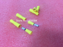 Conectores de terminais de crimpagem elétrica, 100 pçs =(50 pares) 6.3mm, amarelo fêmea/macho 2024 - compre barato