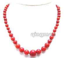 Venda 6-14mm redondo vermelho natural de alta qualidade coral 17 necklace necklace colar-nec5953 atacado/varejo frete grátis 2024 - compre barato