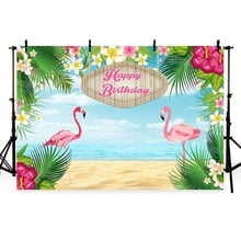 MEHOFOTO Flamingo beach photography background Customized birthday photo backdrop children backdrop photobooth photocall 2024 - buy cheap