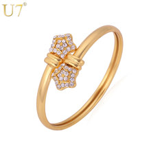 U7 Unique Items Fashion Round Crystal Bracelets For Women/ Men Gold/Silver Color Bracelets & Bangles Jewelry H3013 2024 - buy cheap