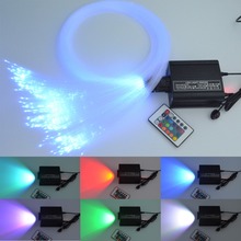 RGB colorful LED plastic Fiber Optic Star Ceiling Kit Light 150pcs 0.75mm 2M+16W RGB optical fiber Lights Engine+24key Remote 2024 - buy cheap
