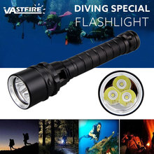 1000 lums XM-L 3*T6 Diving Flashlight Torch Underwater 100M Scuba Flashlight Lantern light +18650 battery+Charger 2024 - buy cheap