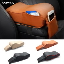 GSPSCN Universal Car Armrest Box Mats Memory Cotton PU Leather Auto Armrests Covers Pad with Cards Phone Pockets For VW/BMW/Fox 2024 - buy cheap