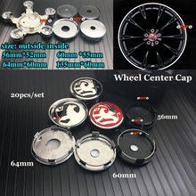 20pcs/set Vauxhall Logo Wheel Center hubcap 135mm 13.5cm 64mm 6.4cm 60mm 6cm 56mm 5.6cm ABS black /PVC silvery base Accessorie 2024 - buy cheap