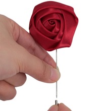 Свадебные корсажи и бутоньерки с ленты Pin человек Шелковый цветок розы бутоньерка для жениха Mariage корсаж брошь в виде цветка XH1380-L 2024 - купить недорого