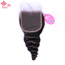 Queen Hair Indian Hair Closure Loose Wave 4*4 Lace Closure 100% Human Hair Natural Color Free Shipping  Remy Hair Weaving 2024 - buy cheap