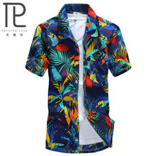 Mens Hawaiian Shirt Male Casual camisa masculina  Printed Beach Shirts Short Sleeve brand clothing Free Shipping Asian Size 5XL 2024 - купить недорого