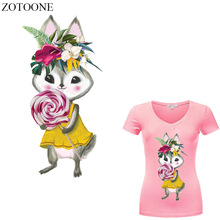 ZOTOONE Cartoon Rabbit Patch Iron on transfer Flower Patches for Clothes DIY T-shirt Dresses Stickers Applique Heat Press E 2024 - buy cheap