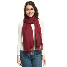 Women Solid Cashmere Scarves With Tassel Comfortable Warm Oversize Shawls And Wraps Autumn Fashion Multicolor Scarf Unisex 2024 - buy cheap