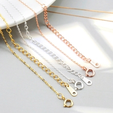 44cm Fashion 925 Sterling Silver/Gold/Rose Gold Jewelry Cross Chain Thin Necklace for Women Necklace Jewelry Accessories 0.8mm 2024 - buy cheap