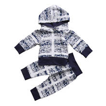 Осенний комплект одежды для малышей 0-24 месяцев, Одежда для новорожденных мальчиков, топы с капюшоном + длинные штаны, комплект одежды из 2 предметов, одежда для маленьких мальчиков 2024 - купить недорого