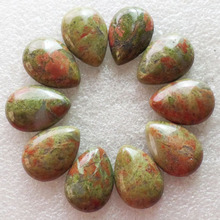 (10 pieces/lot)  Wholesale Natural Unakite Gem Teardrop CAB Cabochon 25x18x7mm Free Shipping Fashion Jewelry S-66 2024 - buy cheap