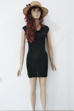 Popular Mini Dress With V Neck 3S2028 Sexy Black Short Mini Dress For Women Sexy Clubwear 2024 - buy cheap