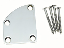 KAISH Chrome Electric Guitar Neck Plate Metal Neckplate Fits for Strat Delexe TL 2024 - buy cheap