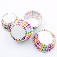 100Pcs/Lot Colorful Diamond Paper Cupcake Liners Cupcake wrappers Cake Decorating Tools Muffin Cups 2024 - buy cheap